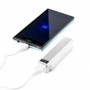 Alumnium powerbank 2200 mAh, ezst (powerbank)