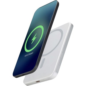 Avis m�gneses powerbank, 5000 mAh, ez�st