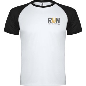 Indianapolis rvid ujj uniszex sportpl, white, solid black (T-shirt, pl, kevertszlas, mszlas)