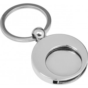 Kulcstartó bevásárlókocsi érmével, ezüst (kulcstartó)