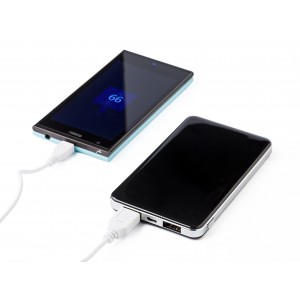 Li-polimer powerbank, 5000mAh, fekete (powerbank)