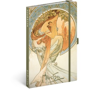 Notesz Alphonse Mucha ? Poetry, lined, 13 x 21 cm (naptr)