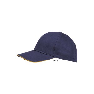 Sols Buffalo 6 paneles baseballsapka, French Navy/Neon Orange (sapka)