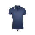 Sols Pasadena férfi piképóló, French Navy/White (SO00577FN/WH)